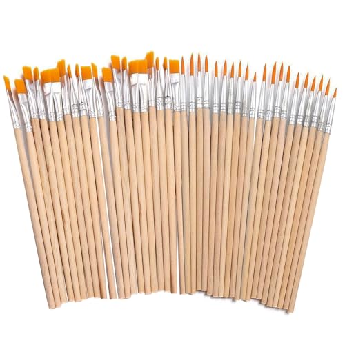 40 Stück Pinsel Set, 20 Flache Pinsel und 20 Stück Runde Pinsel Kleine Künstlerpinsel für Kunstmalerei und Details 40 Stück Pinsel Set, 20 Flache Pinsel und 20 Stück Runde Pinsel Kleine Künstlerpinsel für Kunstmalerei und Details von YUESIKJ