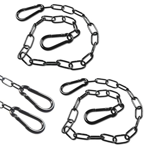 Kette Edelstahl Stahlkette, 2 Stück 50cm Edelstahl Ketten Mit 4 Karabiner Stahlkette Kettenglieder Edelstahlkette 3mm Kette Edelstahl Gliederkette für Käfigtore für Haustiere, Gartentore (Schwarz) Kette Edelstahl Stahlkette, 2 Stück 50cm Edelstahl Ketten Mit 4 Karabiner Stahlkette Kettenglieder Edelstahlkette 3mm Kette Edelstahl Gliederkette für Käfigtore für Haustiere, Gartentore (Schwarz) von YUESIKJ