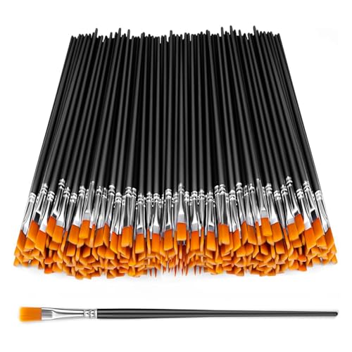 YUESIKJ 60 Stück Pinsel Set, Flache Pinsel Kleine für Kunstmalerei und Details von YUESIKJ
