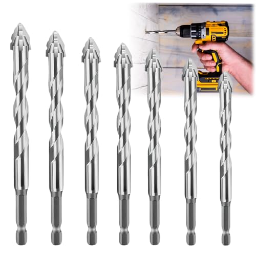 YUESIKJ Exzenterbohrer Set,7-Teiliger Vierschneidiger Sägezahn Exzenterbohrer,4/5/6/7/8/10/12 mm Exzenterbohrer,Hochfeste Exzenter-Bohrer Sets,mit 4 Schneiden,für Beton, Glas, Mauerwerk, Holz, Metall YUESIKJ Exzenterbohrer Set,7-Teiliger Vierschneidiger Sägezahn Exzenterbohrer,4/5/6/7/8/10/12 mm Exzenterbohrer,Hochfeste Exzenter-Bohrer Sets,mit 4 Schneiden,für Beton, Glas, Mauerwerk, Holz, Metall von YUESIKJ