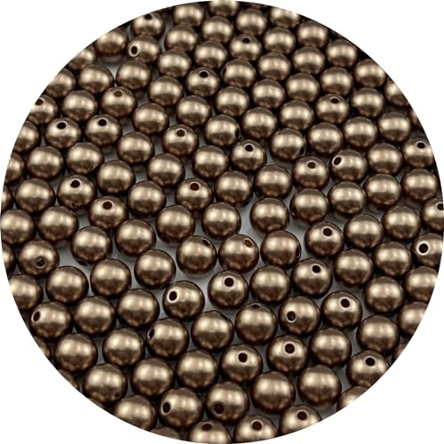 YUEXIGO Perlen zum Basteln, 10 mm, Kunstharzperlen für Schmuckherstellung, runde Perlen, Perlen mit Loch zum Nähen, Basteln, Dekoration, Halsketten, Armbänder, Ohrringe, Braun, 200 Stück YUEXIGO Perlen zum Basteln, 10 mm, Kunstharzperlen für Schmuckherstellung, runde Perlen, Perlen mit Loch zum Nähen, Basteln, Dekoration, Halsketten, Armbänder, Ohrringe, Braun, 200 Stück von YUEXIGO