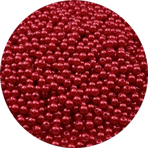 YUEXIGO Perlen zum Basteln, 6 mm, Kunstharzperlen für Schmuckherstellung, runde Perlen, Perlen mit Loch zum Nähen, Basteln, Dekoration, Halsketten, Armbänder, Ohrringe, Rot, 1000 Stück YUEXIGO Perlen zum Basteln, 6 mm, Kunstharzperlen für Schmuckherstellung, runde Perlen, Perlen mit Loch zum Nähen, Basteln, Dekoration, Halsketten, Armbänder, Ohrringe, Rot, 1000 Stück von YUEXIGO