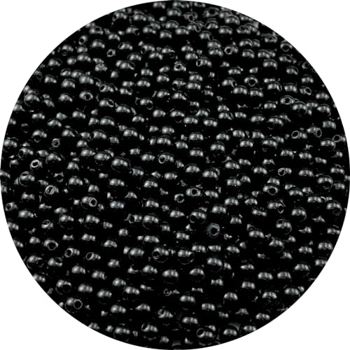 YUEXIGO Perlen zum Basteln, 6 mm, Kunstharzperlen für Schmuckherstellung, runde Perlen, Perlen mit Loch zum Nähen, Basteln, Dekoration, Halsketten, Armbänder, Ohrringe, Schwarz, 1000 Stück YUEXIGO Perlen zum Basteln, 6 mm, Kunstharzperlen für Schmuckherstellung, runde Perlen, Perlen mit Loch zum Nähen, Basteln, Dekoration, Halsketten, Armbänder, Ohrringe, Schwarz, 1000 Stück von YUEXIGO