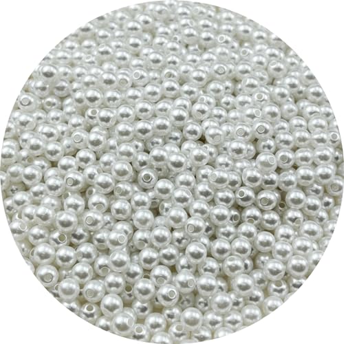 YUEXIGO Perlen zum Basteln, 6 mm, Kunstharzperlen für Schmuckherstellung, runde Perlen, Perlen mit Loch zum Nähen, Basteln, Dekoration, Halsketten, Armbänder, Ohrringe, Weiß, 1000 Stück YUEXIGO Perlen zum Basteln, 6 mm, Kunstharzperlen für Schmuckherstellung, runde Perlen, Perlen mit Loch zum Nähen, Basteln, Dekoration, Halsketten, Armbänder, Ohrringe, Weiß, 1000 Stück von YUEXIGO