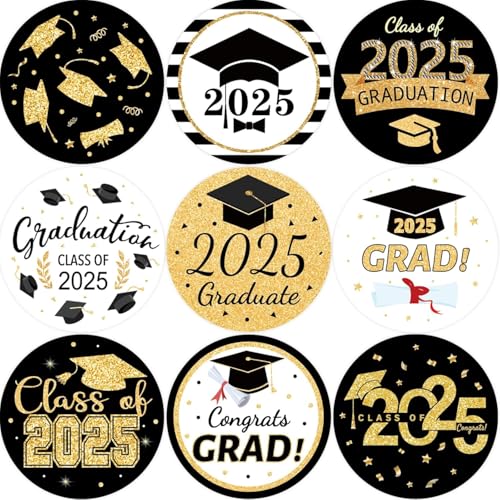 Abschlussaufkleber, 500pcs 2025 Graduierung Aufkleber, Graduierung Runde Aufkleber, Graduierung Scrapbook Aufkleber, Abschluss Aufkleber, Aufkleber Für Die Abschlusssaison von YUEXNKO