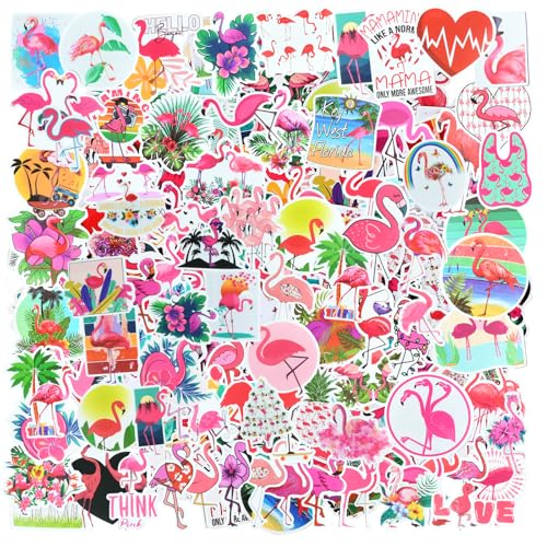 Aufkleber Flamingo Dekoration, 100 Stück Kinder Flamingo Stickers, Flamingo Aufkleber Rosa, Vinyl Stickers Flamingo, für Verzierung Scrapbooking und Partydekorationen von YUEXNKO