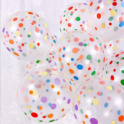 Deko Ballons Konfetti, 50 Stück Bunte Konfetti Ballons, 12 Zoll Latex Luftballon, Kindergeburtstag Konfetti Luftballon, für Geburtstage, Hochzeiten, Babypartys von YUEXNKO