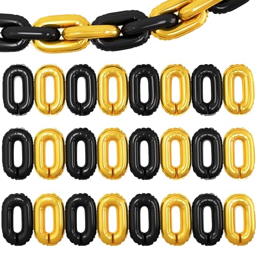 Luftballon Girlande Schwarzes Gold,24PCS Luftballons Schwarzes Gold,Goldfolien Kettenballons,Gold Luftballons Bogen Kit,Ballons Bogen Girlande Kit für Hochzeit,Babyparty,Brautparty,Geburtstag Deko von YUEXNKO