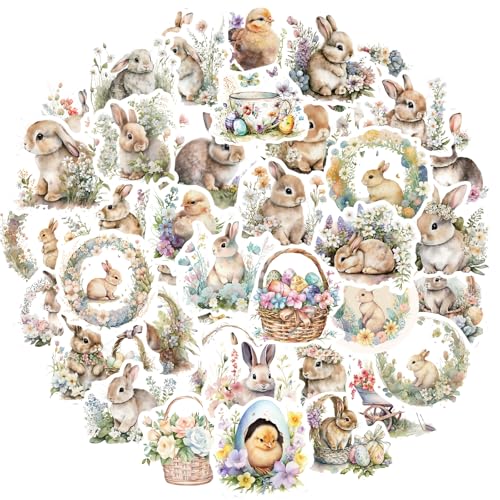 Ostereier Aufkleber, Hase Stickers, Hase Osterhasen Aufkleber, Sticker Ostern, Hasen Aufkleber für Kinder, Ostersticker, Ostern Aufkleber Selbstklebend, für Grußkarten Geschenkverpackung von YUEXNKO