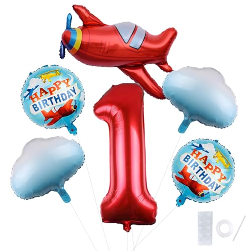 Party Ballons Flugzeug, 1. Flugzeug Geburtstag Dekoration, Wolken Party Folienballons und Geburtstag Folienballons Flugzeug, für 1 Geburtstagsdeko Junge Mädchen Party Ballons Flugzeug, 1. Flugzeug Geburtstag Dekoration, Wolken Party Folienballons und Geburtstag Folienballons Flugzeug, für 1 Geburtstagsdeko Junge Mädchen von YUEXNKO