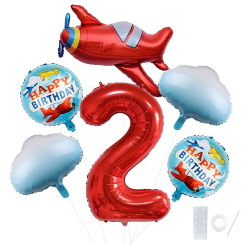Party Ballons Flugzeug, 2. Flugzeug Geburtstag Dekoration, Wolken Party Folienballons und Geburtstag Folienballons Flugzeug, für 2 Geburtstagsdeko Junge Mädchen Party Ballons Flugzeug, 2. Flugzeug Geburtstag Dekoration, Wolken Party Folienballons und Geburtstag Folienballons Flugzeug, für 2 Geburtstagsdeko Junge Mädchen von YUEXNKO