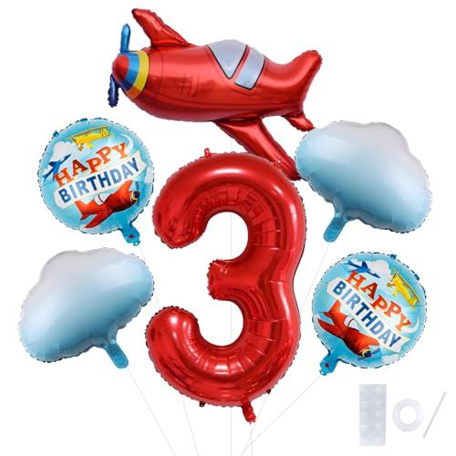 Party Ballons Flugzeug, 3. Flugzeug Geburtstag Dekoration, Wolken Party Folienballons und Geburtstag Folienballons Flugzeug, für 3 Geburtstagsdeko Junge Mädchen Party Ballons Flugzeug, 3. Flugzeug Geburtstag Dekoration, Wolken Party Folienballons und Geburtstag Folienballons Flugzeug, für 3 Geburtstagsdeko Junge Mädchen von YUEXNKO