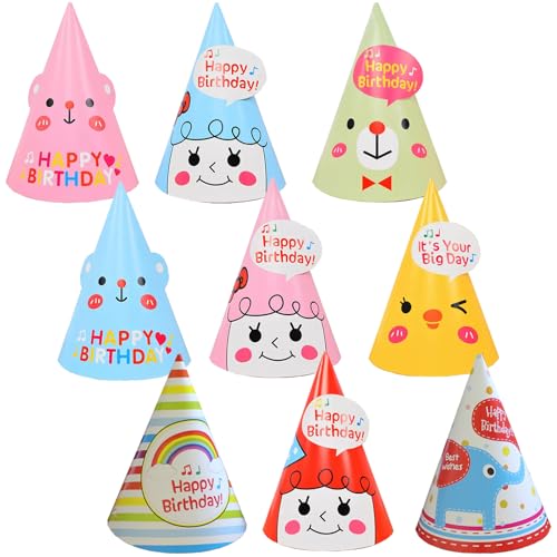 YUEXNKO Party Kegel Hut, 18 Stück Papier Partyhut, Geburtstag Hut Deko, Geburtstag Celebration Partyhut, Kinder Kegel Party hut, für Dress Up und Feiern von YUEXNKO