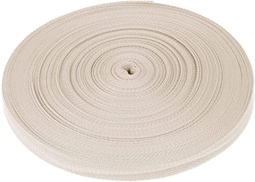 2,5 cm schweres Baumwoll-Gurtband, 48 ~ 45,7 m, Polyester-Baumwoll-Gurtband für Kunst und DIY-Handwerk, Nähen, Tragetaschen, Outdoor-Zubehör (Beige) von YUEYAER