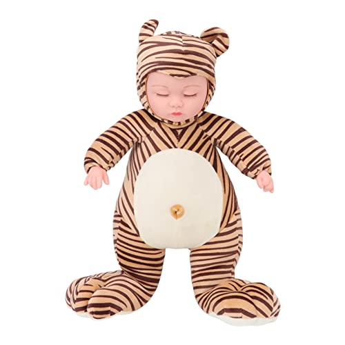 YUEYASHUX Material Doll Realistische süße tigerförmige Babypuppe mit Leichter Musik für Kinder 4 bis 6 Jahre alt 40 cm PVC Material YUEYASHUX Material Doll Realistische süße tigerförmige Babypuppe mit Leichter Musik für Kinder 4 bis 6 Jahre alt 40 cm PVC Material von YUEYASHUX