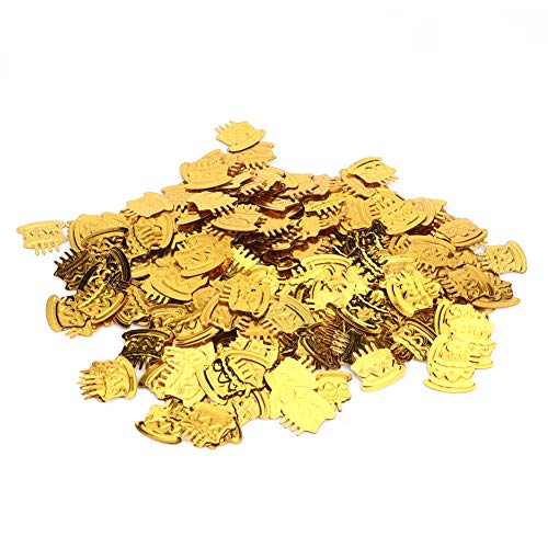 Yueyashux Bunte Pailletten Confetti Decor Party Ornament Supplies for Celebration Party Hochzeits Geburtstag, 60g Tasche (14mm Kuchen golden) von YUEYASHUX
