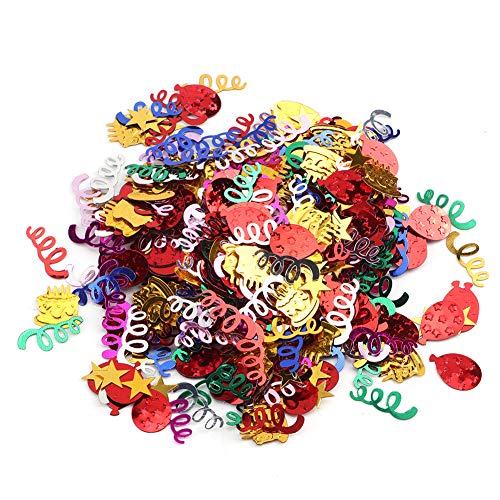 Yueyashux Bunte Pailletten Confetti Decor Party Ornament Supplies for Celebration Party Hochzeits Geburtstag, 60g Tasche (Ballonbandkuchenmischung) von YUEYASHUX