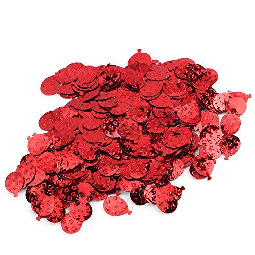 Yueyashux Bunte Pailletten Confetti Decor Party Ornament Supplies for Celebration Party Hochzeits Geburtstag, 60g Tasche (Fünf-Sterne-Ballon rot) von YUEYASHUX