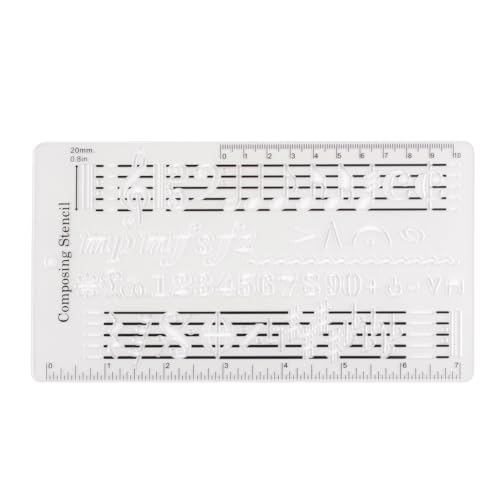 Yueyashux Composer Template Music Tool Lineal Zeichnung Blatt Dual Skala PP Musiker von YUEYASHUX