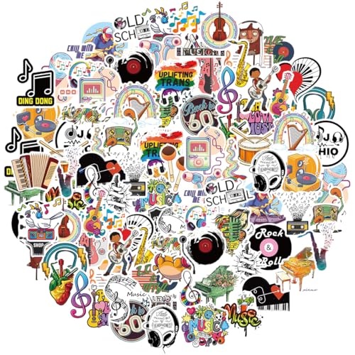100 Stück Musik Instrumente Aufkleber, für Wasserflaschen Vinyl Scrapbook Musik Wasserdicht Musik Doodle Aufkleber Scrapbook Aufkleber für Laptop Gitarre Auto Motorrad Skateboard Gepäck 100 Stück Musik Instrumente Aufkleber, für Wasserflaschen Vinyl Scrapbook Musik Wasserdicht Musik Doodle Aufkleber Scrapbook Aufkleber für Laptop Gitarre Auto Motorrad Skateboard Gepäck von YUEcthynous