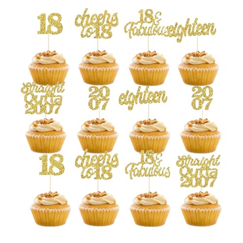 18th Geburtstag Tortendeko Birthday Boy Girl,2007 Cupcake Toppers 18 Fabulous Nummer 2007 Cupcake Picks glücklich 18 Geburtstag Hochzeitstag Party Kuchen Dekorationen Zubehör 18th Geburtstag Tortendeko Birthday Boy Girl,2007 Cupcake Toppers 18 Fabulous Nummer 2007 Cupcake Picks glücklich 18 Geburtstag Hochzeitstag Party Kuchen Dekorationen Zubehör von YUEcthynous