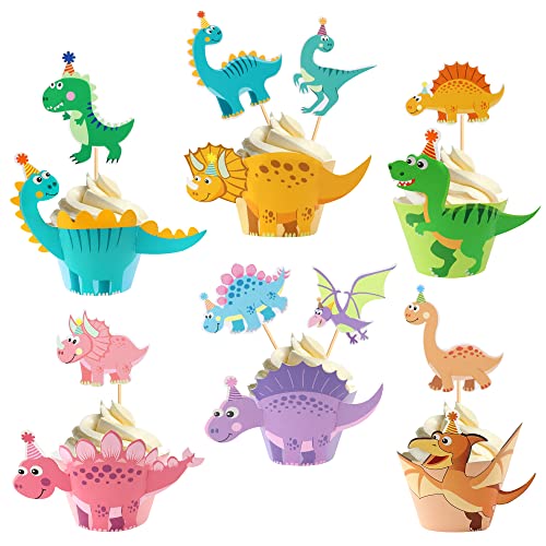 Dinosaurier Kuchendekoration,Dinosaurier Cupcake Topper und Cupcake Wrapper,Dino Thema Geburtstagstorte Dekoration für Kinder Geburtstag Baby Shower Party Dekorationen Zubehör Dinosaurier Kuchendekoration,Dinosaurier Cupcake Topper und Cupcake Wrapper,Dino Thema Geburtstagstorte Dekoration für Kinder Geburtstag Baby Shower Party Dekorationen Zubehör von YUEcthynous