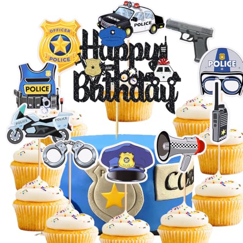 Polizei Cupcake Toppers,Polizist Handpistole und Handschellen Kuchen Deko Polizeiwagen Polizei Emblem Tortendeko für Polizei Thema Kinder Geburtstag Party Torten Dekoration Polizei Cupcake Toppers,Polizist Handpistole und Handschellen Kuchen Deko Polizeiwagen Polizei Emblem Tortendeko für Polizei Thema Kinder Geburtstag Party Torten Dekoration von YUEcthynous