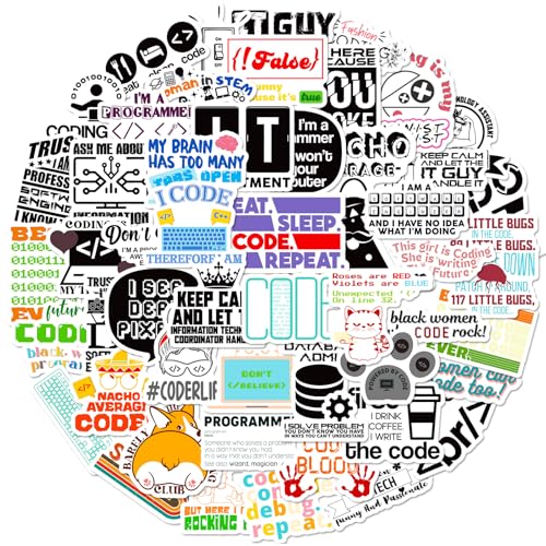 Programmer Aufkleber 100 Stück Blumen Aufkleber Sticker Scrapbooking Wasserfest Graffiti Sticker Wasserflasche Lila Hexe Aufkleber Set für Teenager Mädchen Journaling Zubehör von YUEcthynous
