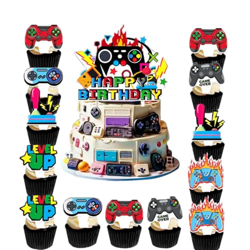 Videospiel Cupcake Toppers, Birthday Kuchenaufsatz, Cake Decoration for Video Games, Happy Birthday Cake Decoration Game Party Supplies for Children Girls Boys Party Cake Videospiel Cupcake Toppers, Birthday Kuchenaufsatz, Cake Decoration for Video Games, Happy Birthday Cake Decoration Game Party Supplies for Children Girls Boys Party Cake von YUEcthynous
