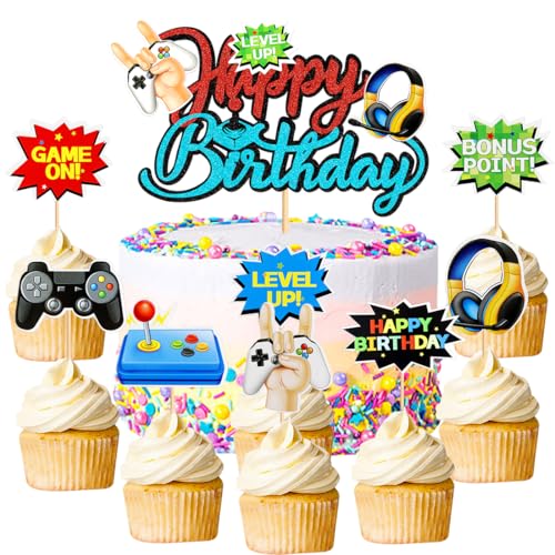 Videospiel Cupcake Toppers, Birthday Kuchenaufsatz, Cake Decoration for Video Games, Happy Birthday Cake Decoration Game Party Supplies for Children Girls Boys Party Cake Videospiel Cupcake Toppers, Birthday Kuchenaufsatz, Cake Decoration for Video Games, Happy Birthday Cake Decoration Game Party Supplies for Children Girls Boys Party Cake von YUEcthynous