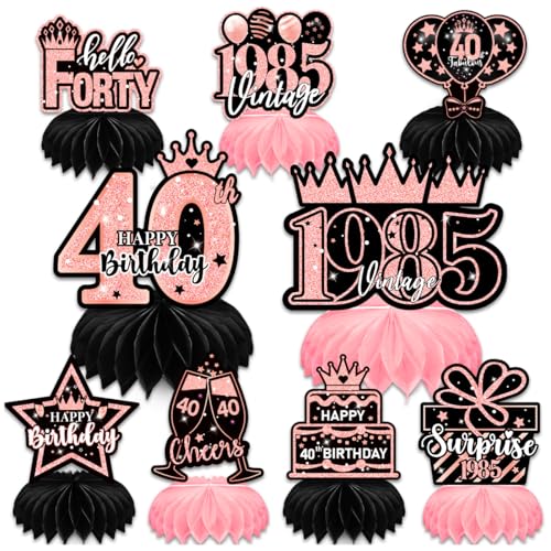 YUEcthynous Deko 40.Geburtstag Frauen,9PCS 40 Roségold Rosa Bienenwabe Mittelstück Tischdeko Geburtstag.Geburtstagsdeko 40 Frauen Bienenwabe MittelstüCk,40 Geburtstag Party Deko Supplies YUEcthynous Deko 40.Geburtstag Frauen,9PCS 40 Roségold Rosa Bienenwabe Mittelstück Tischdeko Geburtstag.Geburtstagsdeko 40 Frauen Bienenwabe MittelstüCk,40 Geburtstag Party Deko Supplies von YUEcthynous