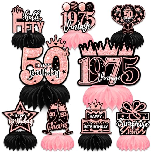 YUEcthynous Deko 50.Geburtstag Frauen,9PCS 50 Roségold Rosa Bienenwabe Mittelstück Tischdeko Geburtstag.Geburtstagsdeko 50 Frauen Bienenwabe MittelstüCk,50 Geburtstag Party Deko Supplies YUEcthynous Deko 50.Geburtstag Frauen,9PCS 50 Roségold Rosa Bienenwabe Mittelstück Tischdeko Geburtstag.Geburtstagsdeko 50 Frauen Bienenwabe MittelstüCk,50 Geburtstag Party Deko Supplies von YUEcthynous