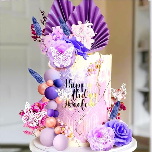 YUEcthynous Lila Rose Kuchen Dekoration,33Stück 3D Schmetterlinge Kuchen Deko Mädchen Geburtstag Kuchen Deko Kuchendekoration,Palmblätter Kuchendekoration Für Babyparty,Hochzeit,Geburtstag,Partyzubehö YUEcthynous Lila Rose Kuchen Dekoration,33Stück 3D Schmetterlinge Kuchen Deko Mädchen Geburtstag Kuchen Deko Kuchendekoration,Palmblätter Kuchendekoration Für Babyparty,Hochzeit,Geburtstag,Partyzubehö von YUEcthynous