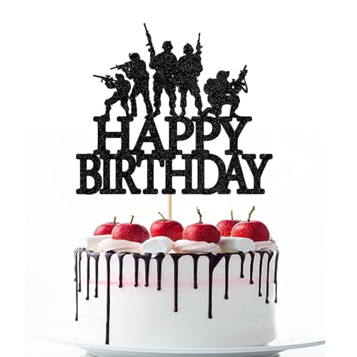 YUEcthynous Militärisches Kuchen Dekoration,Camouflage Geburtstag Kuchen Topper,Camouflage-Thema,Happy Birthday Topper für Kinder Geburtstags- und Rentenpartys Dekoration Supplies von YUEcthynous