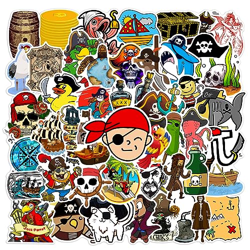 YUEcthynous Piraten Graffiti Aufkleber,100 Stück Piraten Cartoon Aufkleber Wasserfeste Vinyl Sticker Geburtstag DIY für Gitarren Gepäck Auto Laptop Phone Aufkleber Scrapbook Geeignet von YUEcthynous