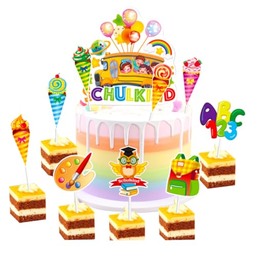 kuchendeko Schulanfang, 19 Stück Tortendeko Einschulung Schulkind Tortendeko, Zuckertüte Cake Topper, Zuckertüte ABC 123 Kuchen Deko Schulkind 2025 Mädchen Junge Einschulung Geschenk kuchendeko Schulanfang, 19 Stück Tortendeko Einschulung Schulkind Tortendeko, Zuckertüte Cake Topper, Zuckertüte ABC 123 Kuchen Deko Schulkind 2025 Mädchen Junge Einschulung Geschenk von YUEcthynous