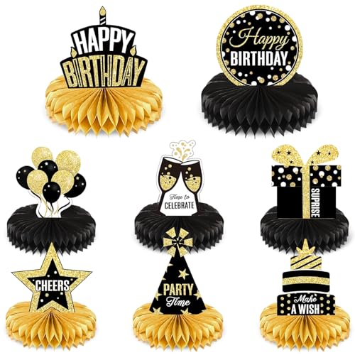 Geburtstag Dekoration,Geburtstag Bienenwaben Deko Papier Schwarz Gold Happy Birthday Tisch Ornamente Papier Tischdekoration Party Deko für Männer Frauen Geburtstag Party Tischaufsätze Geburtstag Dekoration,Geburtstag Bienenwaben Deko Papier Schwarz Gold Happy Birthday Tisch Ornamente Papier Tischdekoration Party Deko für Männer Frauen Geburtstag Party Tischaufsätze von YUFFQOPC