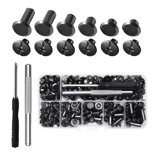 YUFFQOPC Bindeschrauben, M5×4/5/6/8/10/12MM Schrauben, 110 Stück Chicago Bindeschrauben, Nieten, Buchschrauben, Nieten für Leder, Schraubennieten für Diy-Basteleien, Hülenmutter YUFFQOPC Bindeschrauben, M5×4/5/6/8/10/12MM Schrauben, 110 Stück Chicago Bindeschrauben, Nieten, Buchschrauben, Nieten für Leder, Schraubennieten für Diy-Basteleien, Hülenmutter von YUFFQOPC