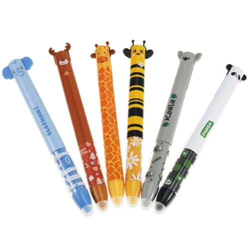 YUFFQOPC Radierbarer Kugelschreiber, 6 Stück Radierbare Stifte, Cartoon Löschbarer Stift, 0.7mm Radierbarer Kugelschreiber Set für Studenten Geschenk, Schul Bürobedarf YUFFQOPC Radierbarer Kugelschreiber, 6 Stück Radierbare Stifte, Cartoon Löschbarer Stift, 0.7mm Radierbarer Kugelschreiber Set für Studenten Geschenk, Schul Bürobedarf von YUFFQOPC