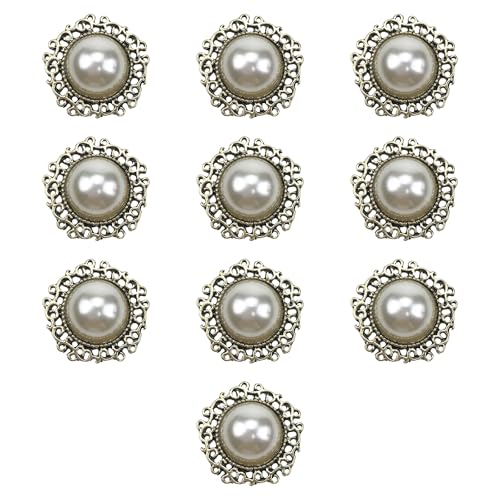 10 PCs Künstliche Perlenknöpfe Dekorative Knopfblätterplatte Nähen Sie Kleiderknöpfe Für Schmuckherstellung Dekoration von YUGSHNKFC
