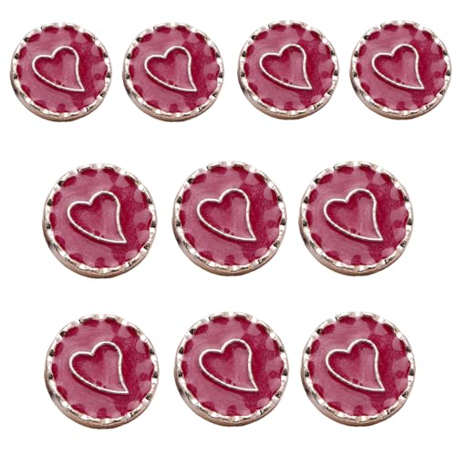 10 Pcs Herzknopf Runder Metallknopf Mit Loch Zum Nähen Von Handwerksstrickhemdmantel Pullover Jeans Strickjacken Dekoration von YUGSHNKFC