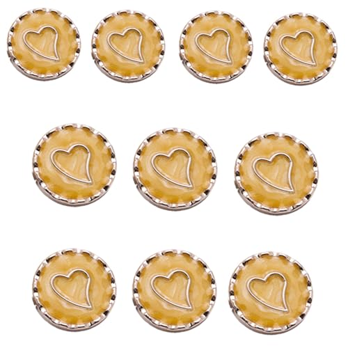 10 Pcs Herzknopf Runder Metallknopf Mit Loch Zum Nähen Von Handwerksstrickhemdmantel Pullover Jeans Strickjacken Dekoration von YUGSHNKFC
