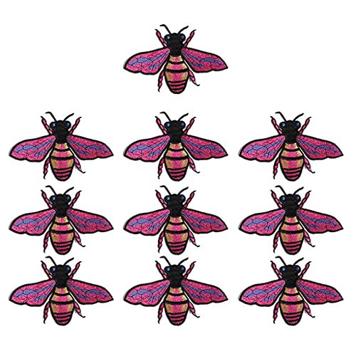 10 Stück Bienen bestickte Aufnäher zum Aufbügeln für Kleidung, Jeans, Hosen, T-Shirts, Aufkleber, Dekoration 10 Stück Bienen bestickte Aufnäher zum Aufbügeln für Kleidung, Jeans, Hosen, T-Shirts, Aufkleber, Dekoration von YUGSHNKFC