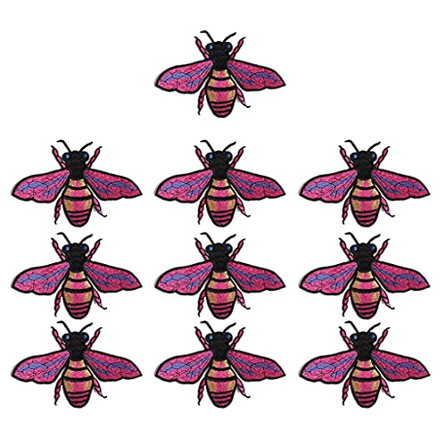 10 Stück Bienen bestickte Aufnäher zum Aufbügeln für Kleidung, Jeans, Hosen, T-Shirts, Aufkleber, Dekoration 10 Stück Bienen bestickte Aufnäher zum Aufbügeln für Kleidung, Jeans, Hosen, T-Shirts, Aufkleber, Dekoration von YUGSHNKFC