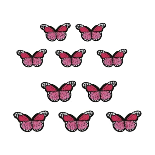 10 bestickte Stoffflicken mit Schmetterlings-Applikation, zum Aufbügeln auf Kleidung, Jacken, Jeans, Taschen, Dekoration von YUGSHNKFC