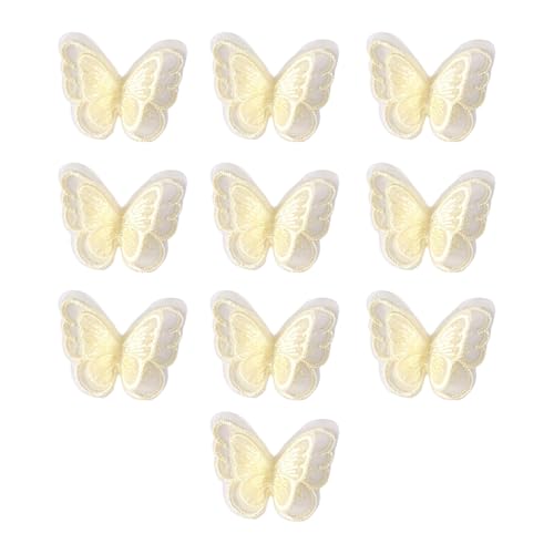 10 x Stickerei-Aufnäher mit Schmetterlingen, bestickte Applikationen zum Nähen, Basteln, Hochzeit, Brautkleid, Verzierung 10 x Stickerei-Aufnäher mit Schmetterlingen, bestickte Applikationen zum Nähen, Basteln, Hochzeit, Brautkleid, Verzierung von YUGSHNKFC