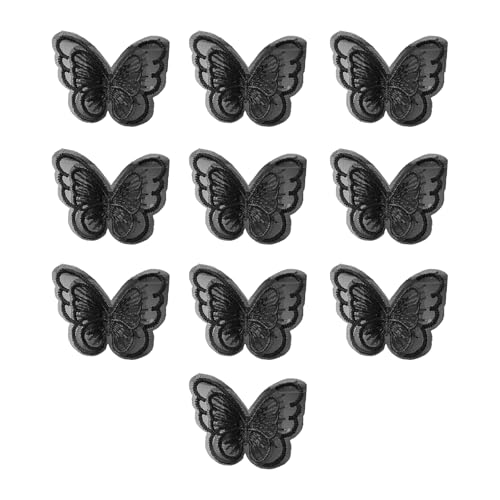 10 x Stickerei-Aufnäher mit Schmetterlingen, bestickte Applikationen zum Nähen, Basteln, Hochzeit, Brautkleid, Verzierung von YUGSHNKFC