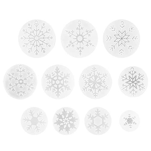 11 Stück/Set Schneeflocken-Form, Epoxid-Formen, Weihnachts-Silikonform, Schlüsselanhänger, Anhänger, Herstellungsform von YUGSHNKFC