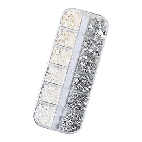 12 Gitter 3D-Kunst-Strasssteine, Charm-Designs, Kristall, baumelnd, Maniküre, Schmuck, Diamanten von YUGSHNKFC