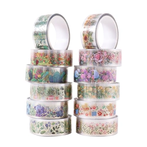 12Rolls Ästhetisches Klebeband Dekoratives Klebeband Wasserfestes Klebstoff Pet Für Notebook Journal Foto Album 15mmx2m Pet Aufkleber von YUGSHNKFC